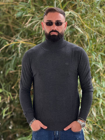 Lupetto collo alto grigio