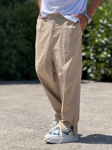 Pantalone zip beige new job brand