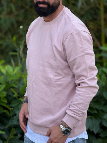 Felpa basic girocollo rosa