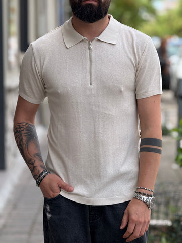 POLO ZIP IN FILO BEIGE NEW JOB BRAND
