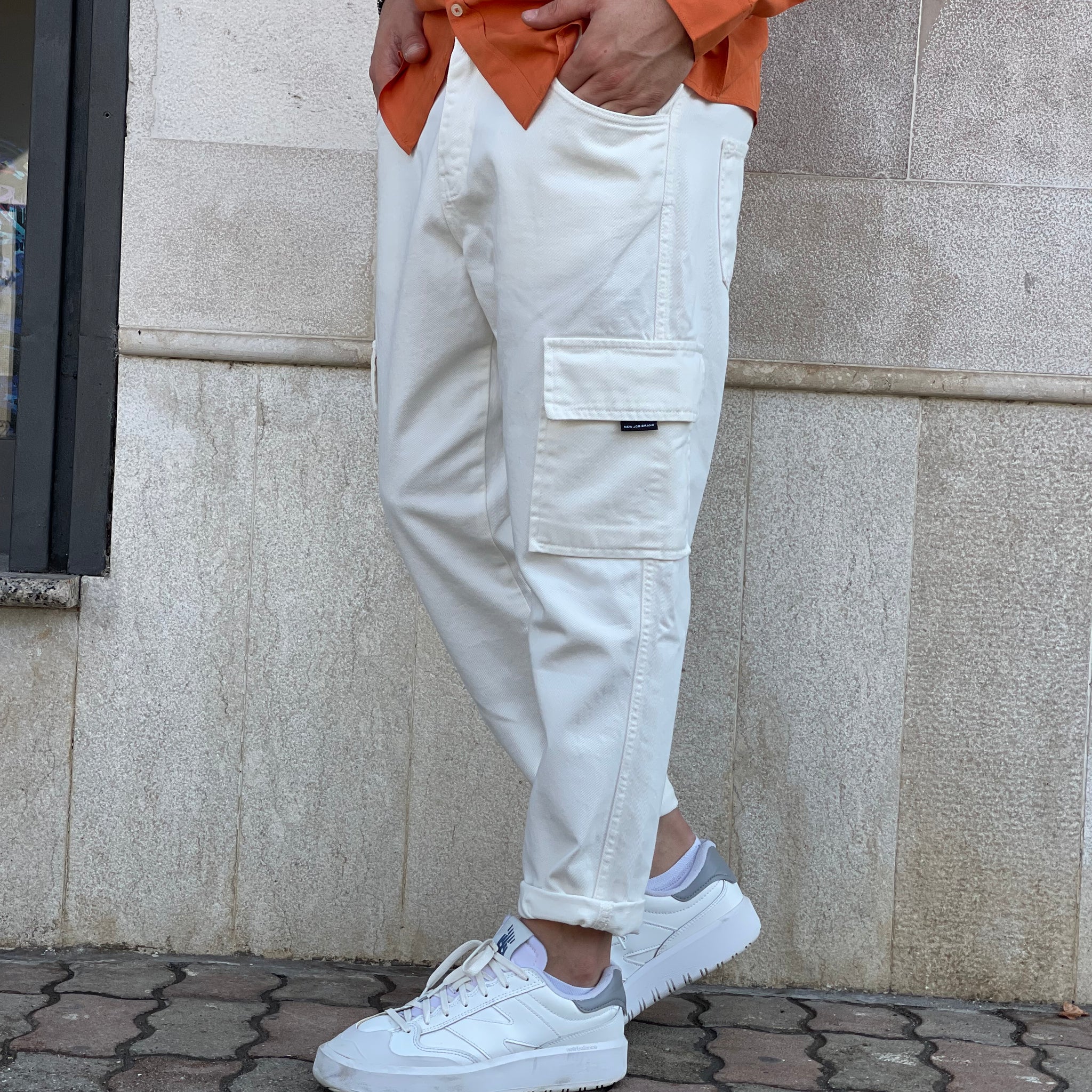 CARGO JEANS GRIGIO BIANCO NEW JOB BRAND