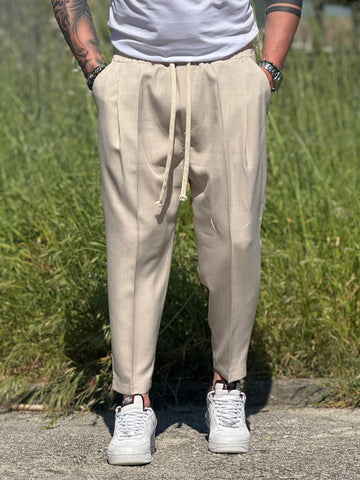 Pantalaccio Dik beige fiammato  in viscosa 2026 new job brand