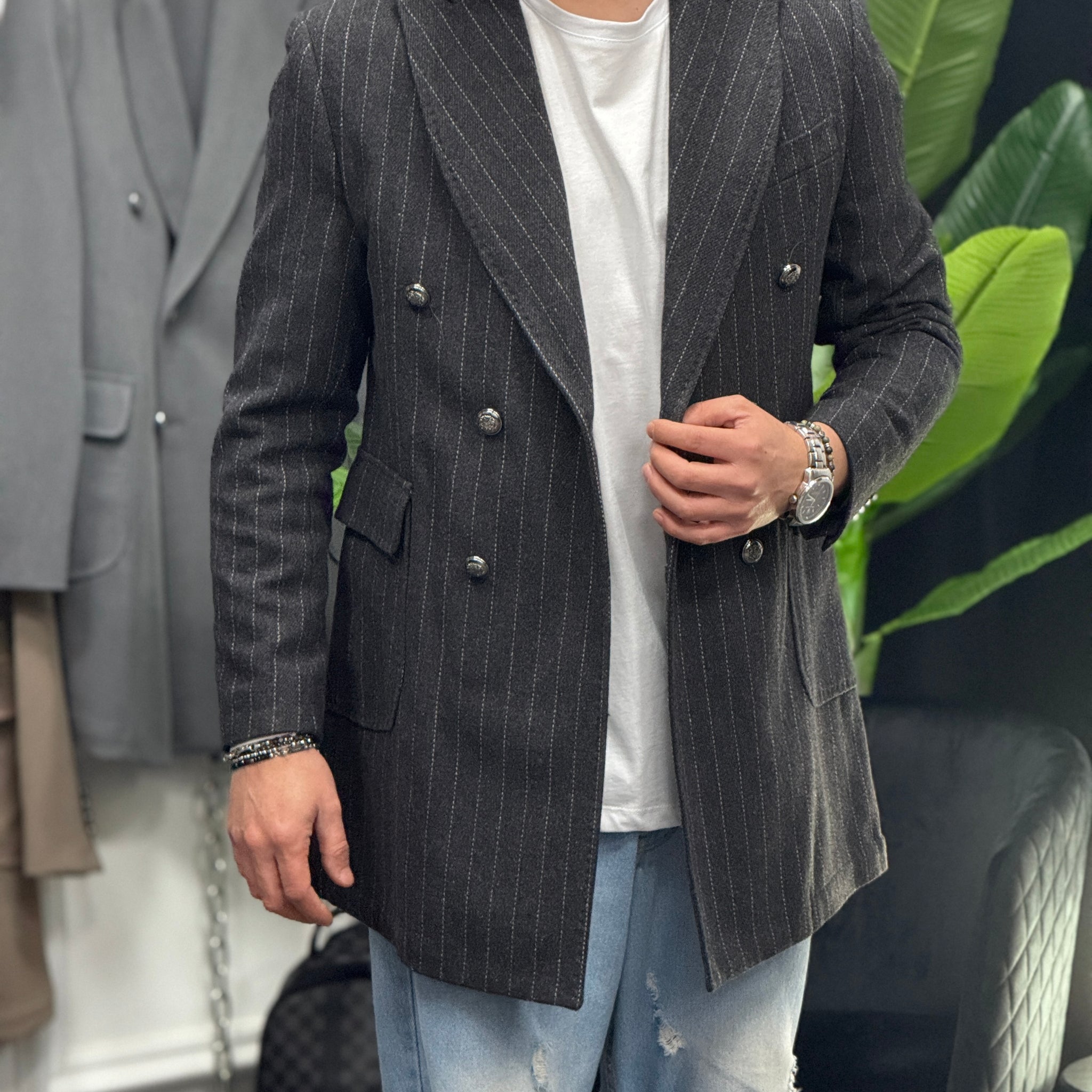 Cappotto gessato  new job brand