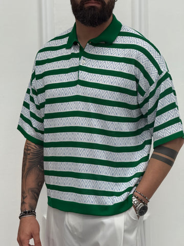 POLO OVERSIZE VERDE/BIANCA  NEW JOB BRAND
