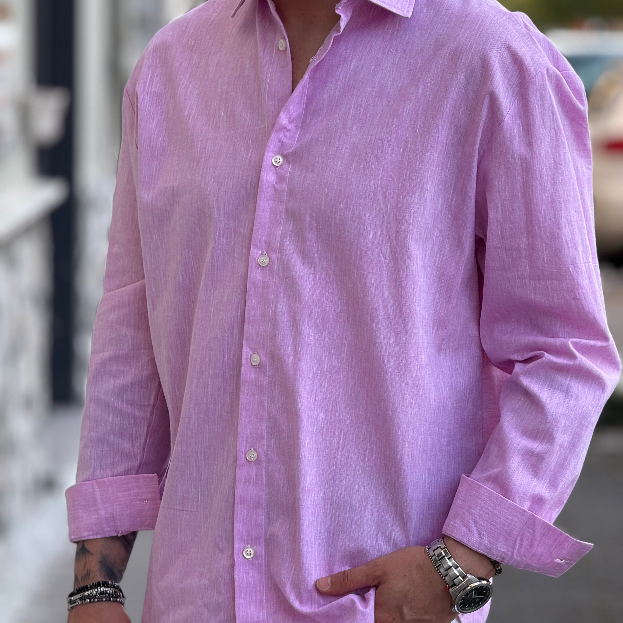 CAMICIA DELAVATA ROSA NEW JOB BRAND