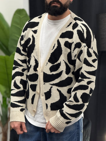 Cardigan maculato nero