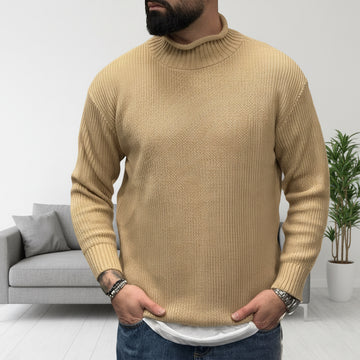 Pullover costina Mezzocollo  camel  new job brand