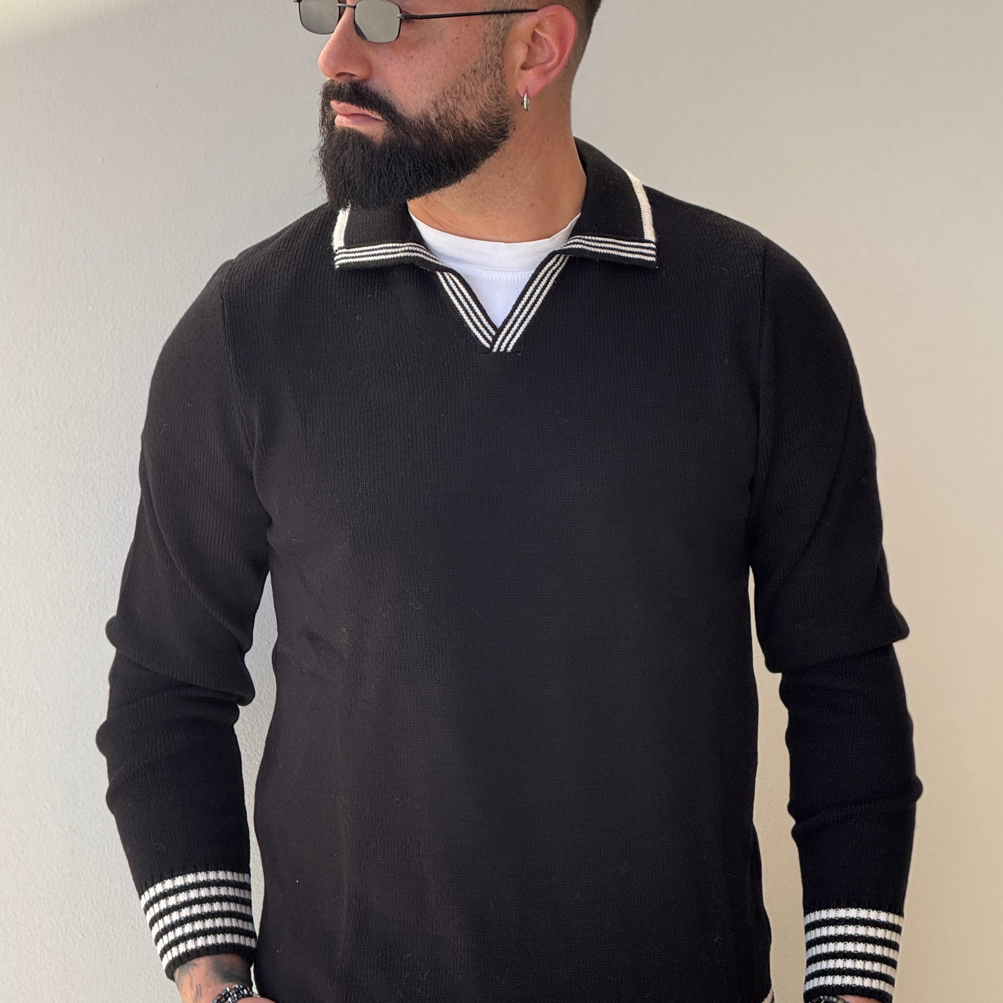 Pullover Polo nera  new job brand