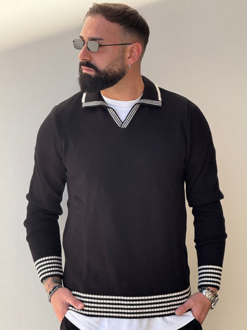 Pullover Polo nera  new job brand