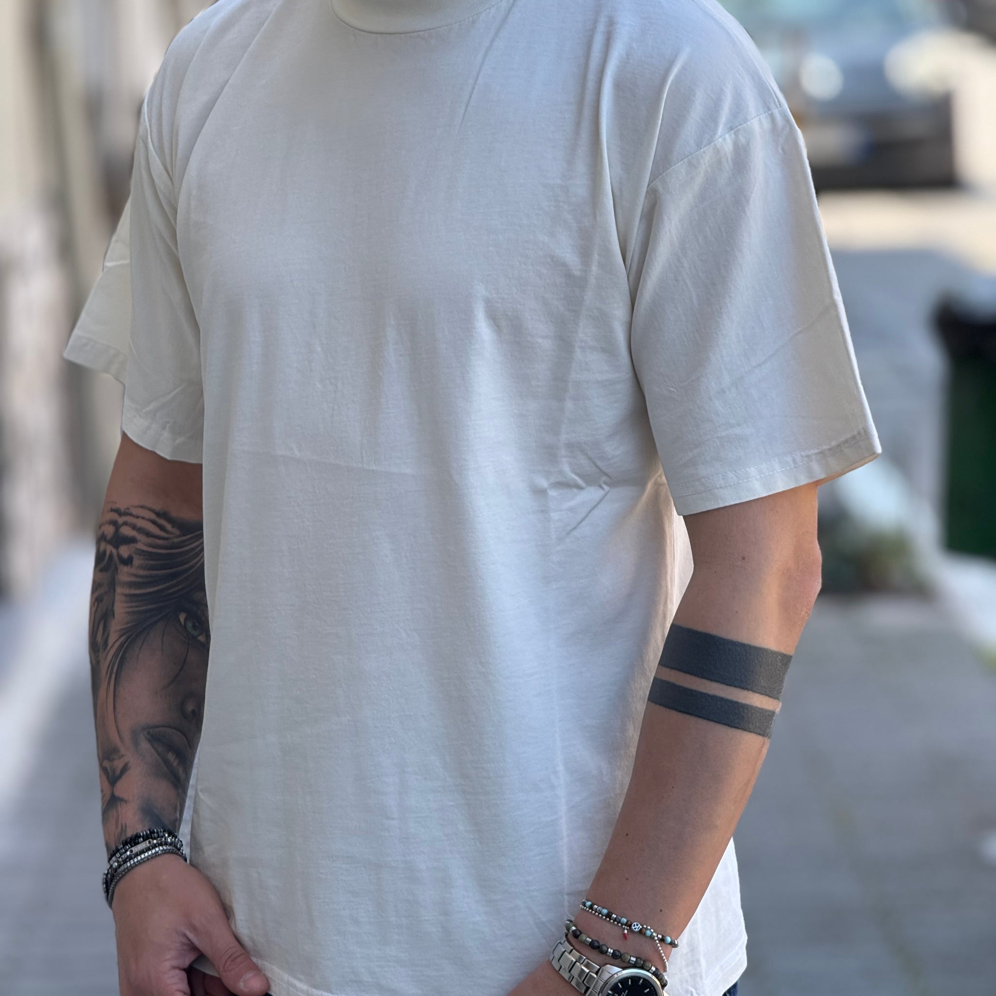 SHIRT MEZZOCOLLO PANNA NEW JOB BRAND