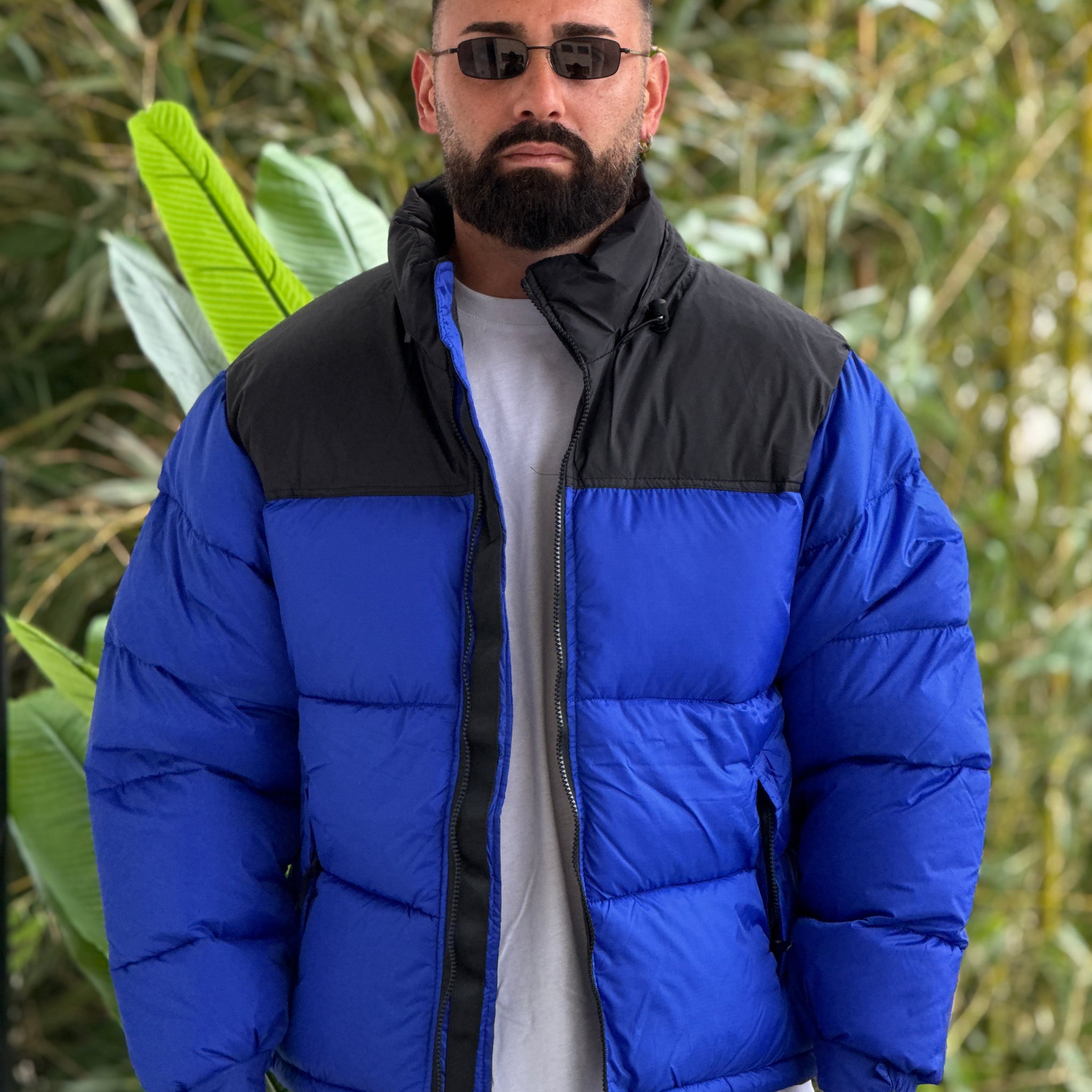 Bomber  puff b/color blu/nero