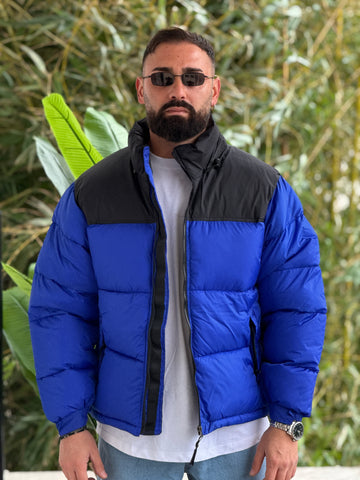 Bomber  puff b/color blu/nero