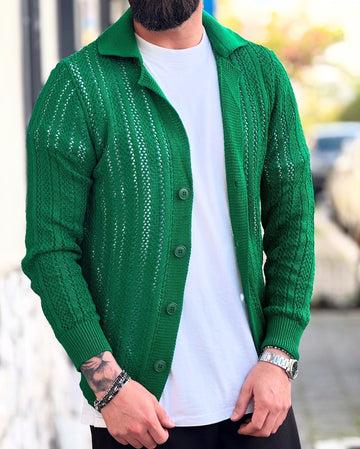 CARDIGAN TRAFORATO VERDE PRATO NEW JOB BRAND