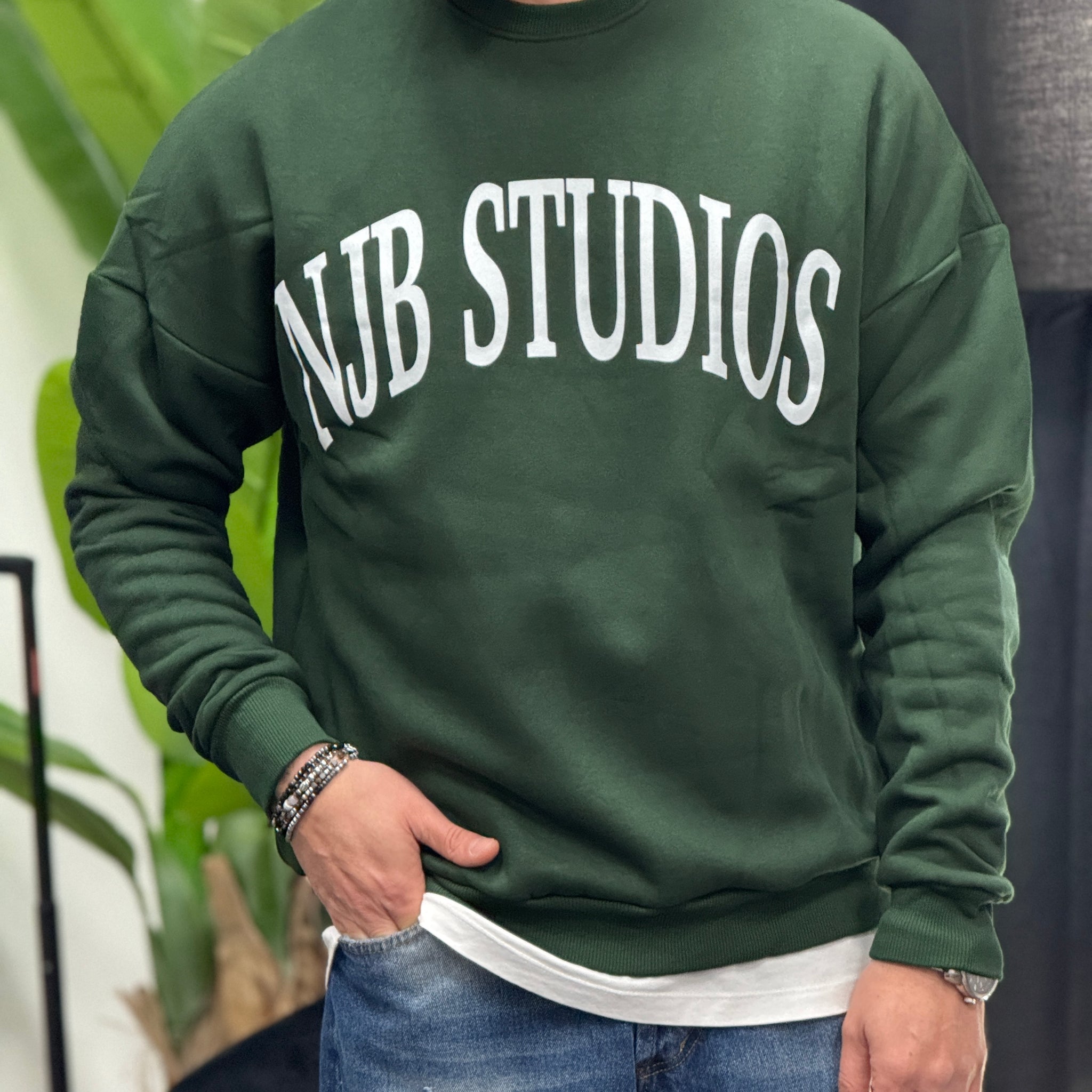 Felpa oversize  studios verde  new job brand