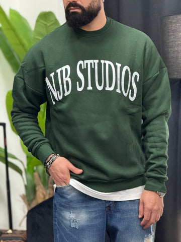Felpa oversize  studios verde  new job brand