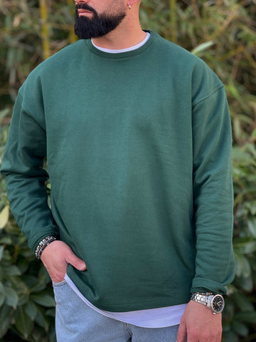 Shirt 300gr garzata basic oversize cropped verde