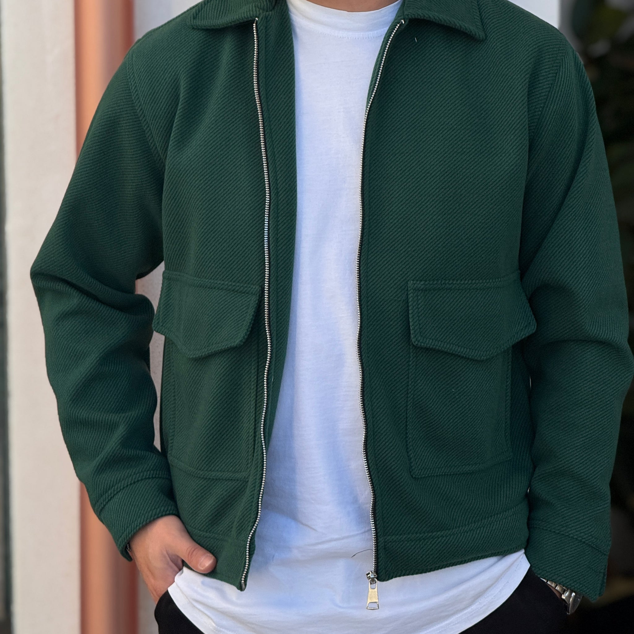 Giubbino Stoccolma verde bosco spigato new job brand