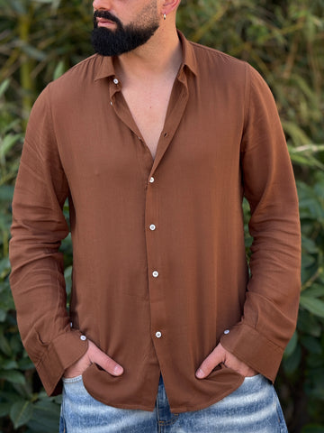 Camicia viscosa tabacco New Job Brand