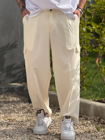 Pantalone Stromboli cargo panna new job brand