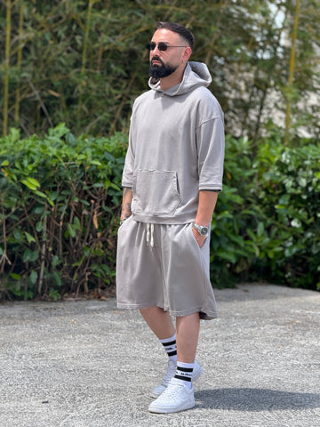 Coordinato safari oversize con cappuccio piombo new job brand