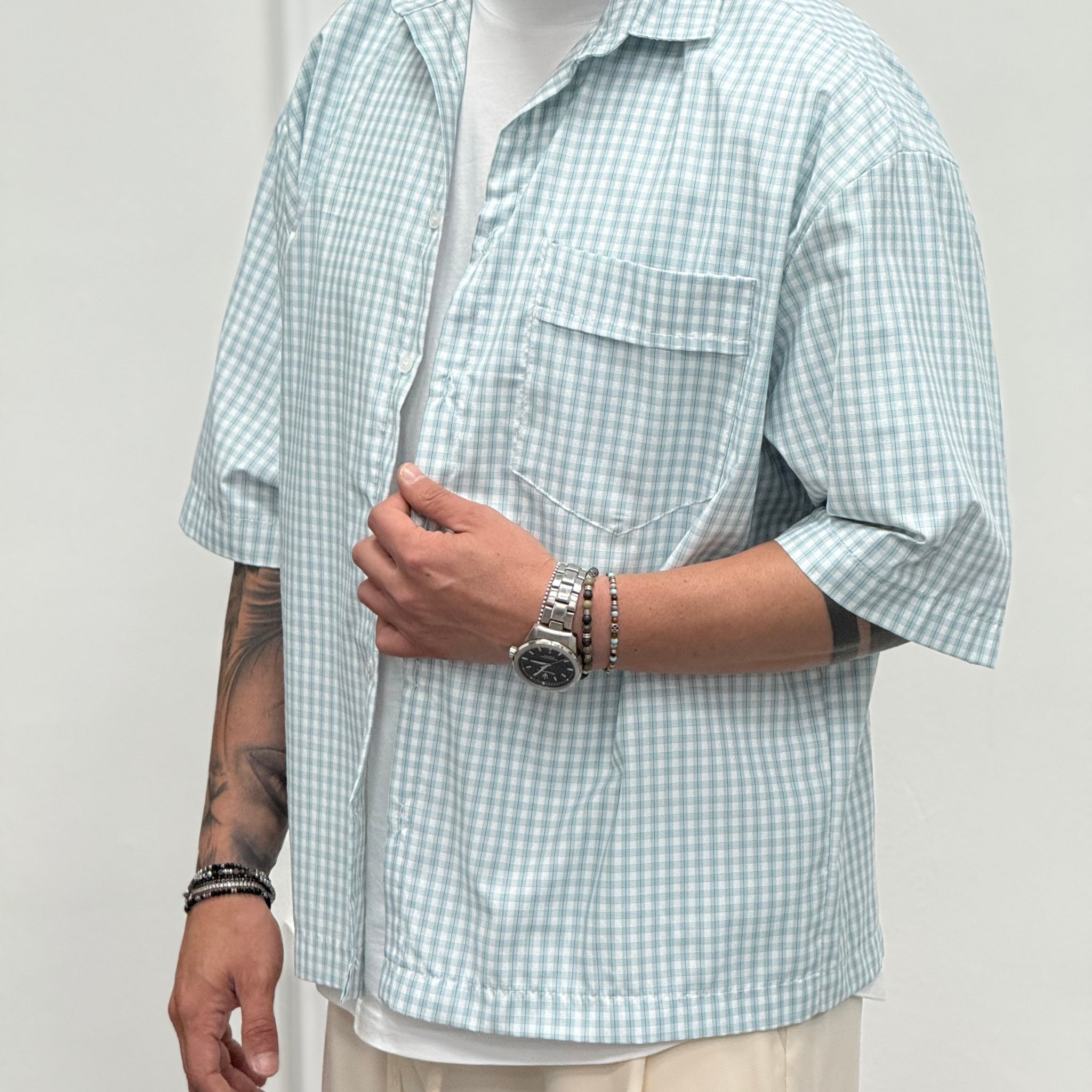 CAMICIA QUADRI ACQUAMARINA NEW JOB BRAND