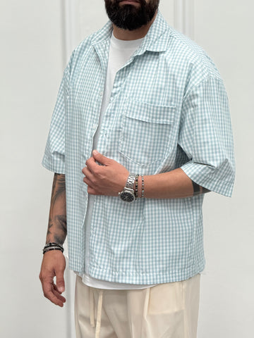 CAMICIA QUADRI ACQUAMARINA NEW JOB BRAND