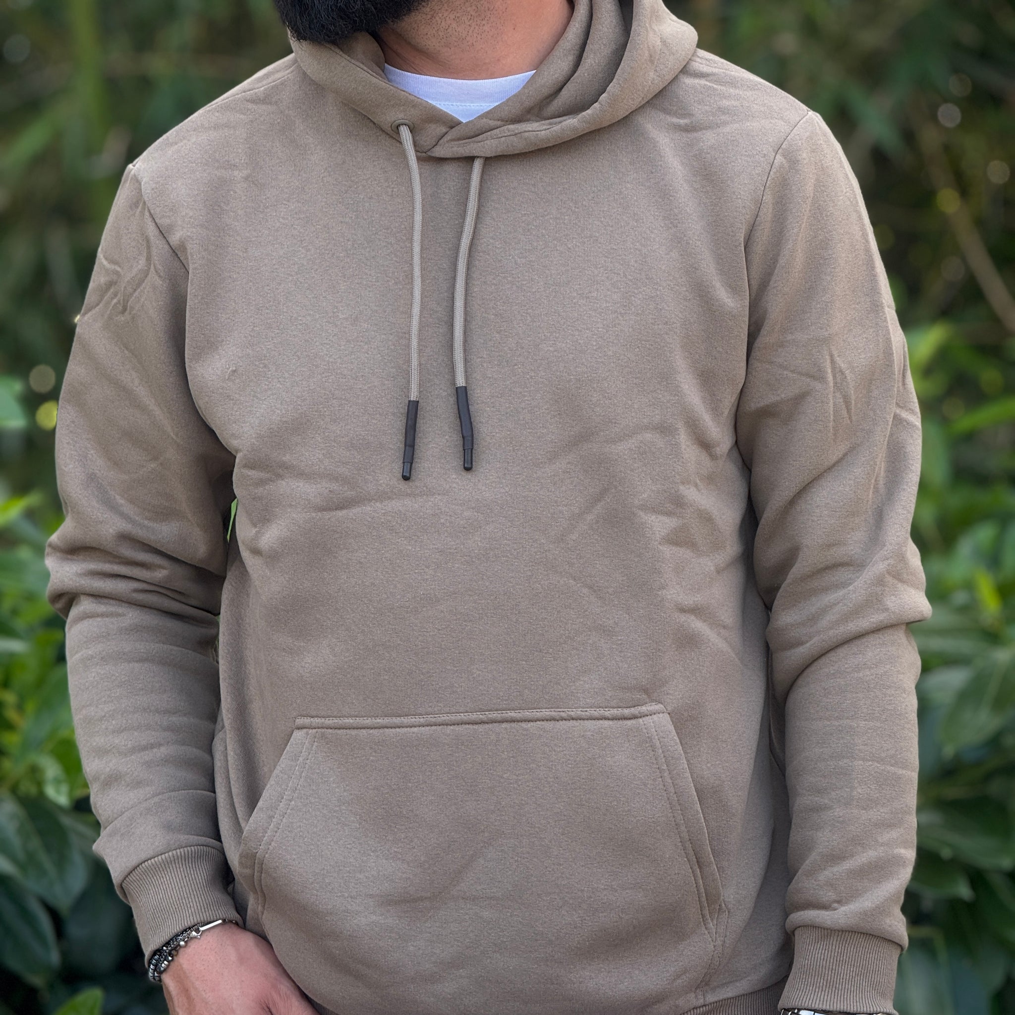 Felpa basic cappuccio fango