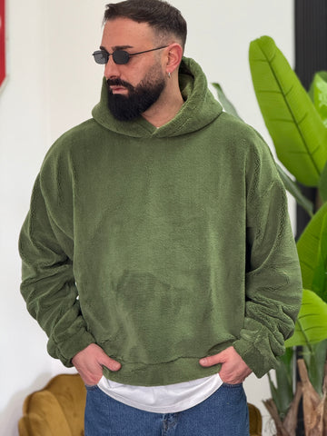 Felpa Teddy verde new job brand