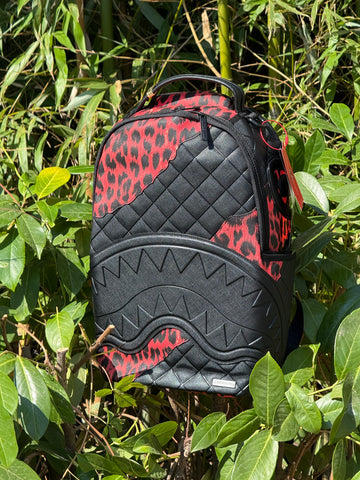 Zaino Sprayground nero Red Leopard puffer dlx backpack 910B7629NSZ