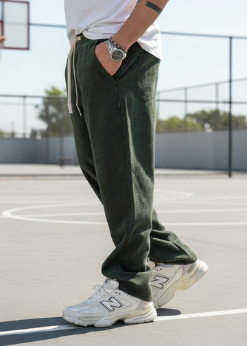 Pantalaccio soho camoscio verde militare  new job brand