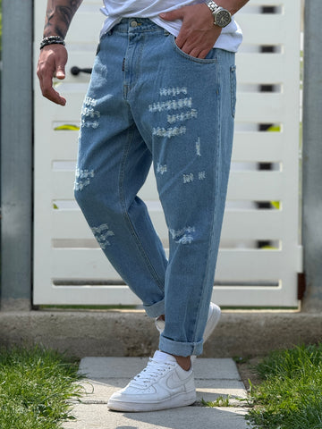 Jeans alf 7 strappi  chiaro  New Job Brand