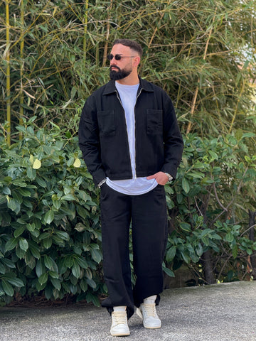 Coordinato Baggy over di jeans nero  New Job brand