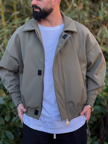 Giubbino tecnico over  verde militare new job brand