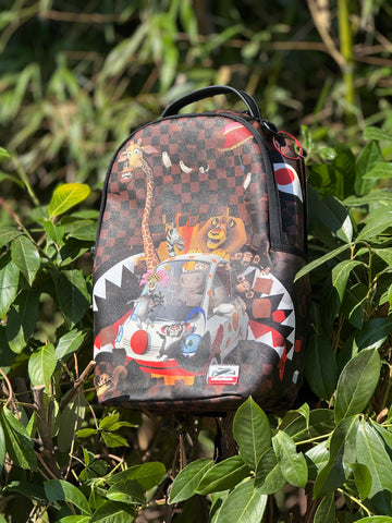 Zaino Sprayground marrone Madagascar checker smash dlxsv backpack