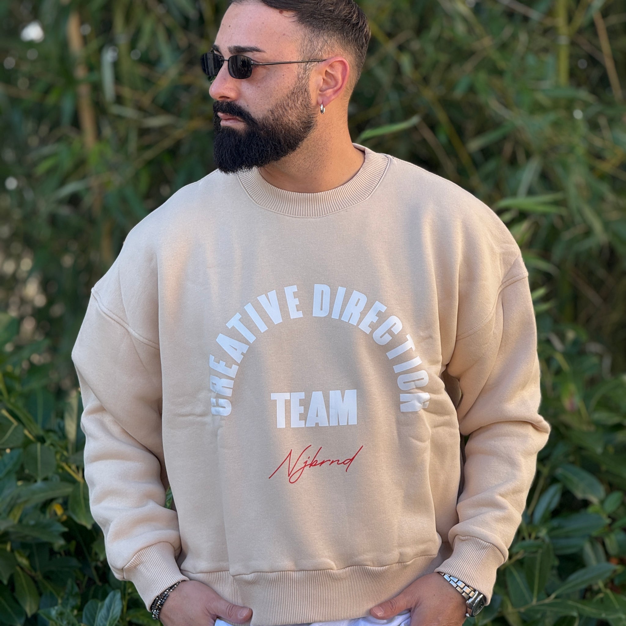 Felpa oversize  girocollo  new job brand