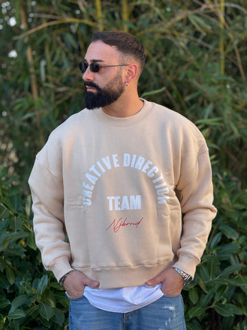 Felpa oversize  girocollo  new job brand