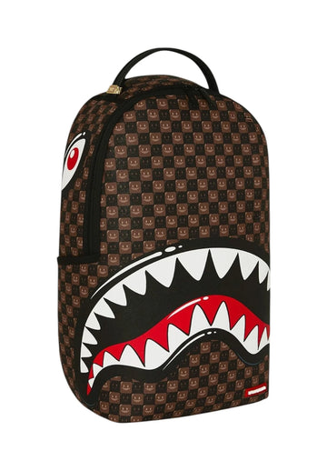 ZAINO SPRAYGROUND 910B8634NSZ SHARKS IN PARIS WTF BUBBLE BROWN CHECK BACKPACK