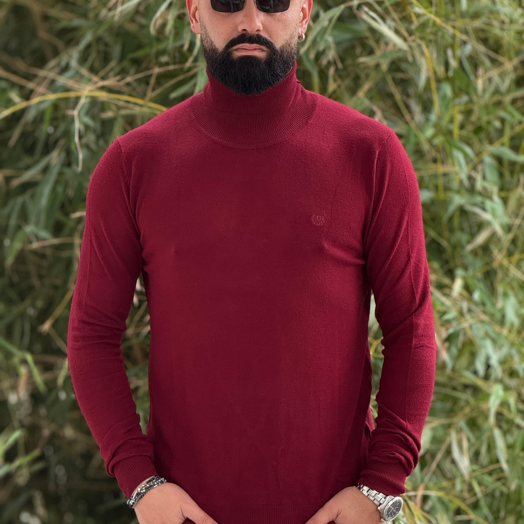 Lupetto collo alto bordeaux