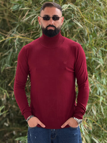 Lupetto collo alto bordeaux
