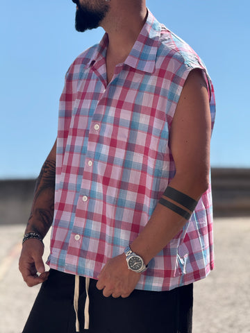 Camicia smanicata  over cropped new job brand