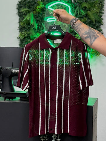 Camicia traforata bordeaux rigata New Job Brand