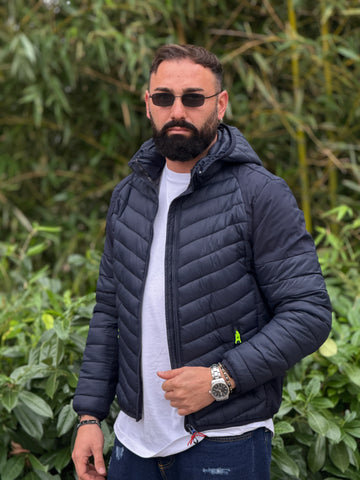 Bomberino 2 guy blu cappuccio in piuma d’ oca