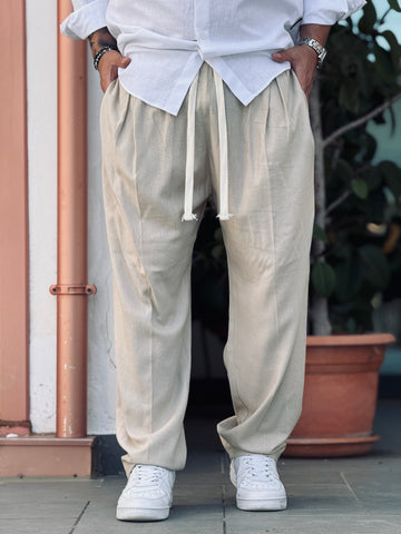 Pantalaccio soho lino beige new job brand