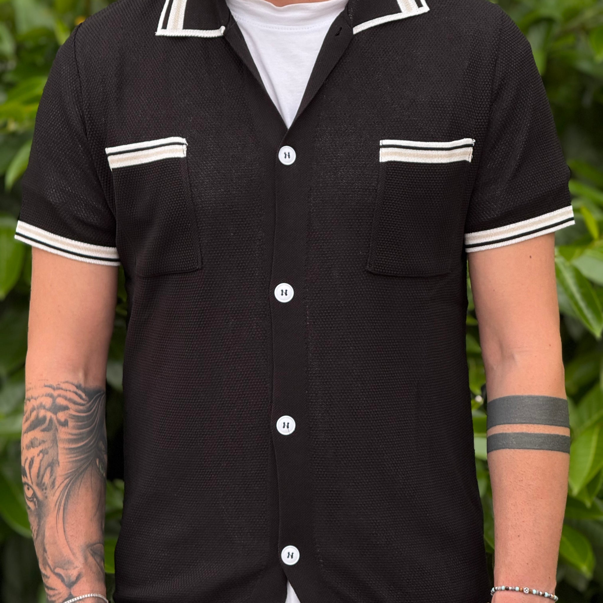Camicia In Filo Nero New Job Brand