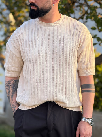 Shirt In Filo over beige New Job Brand