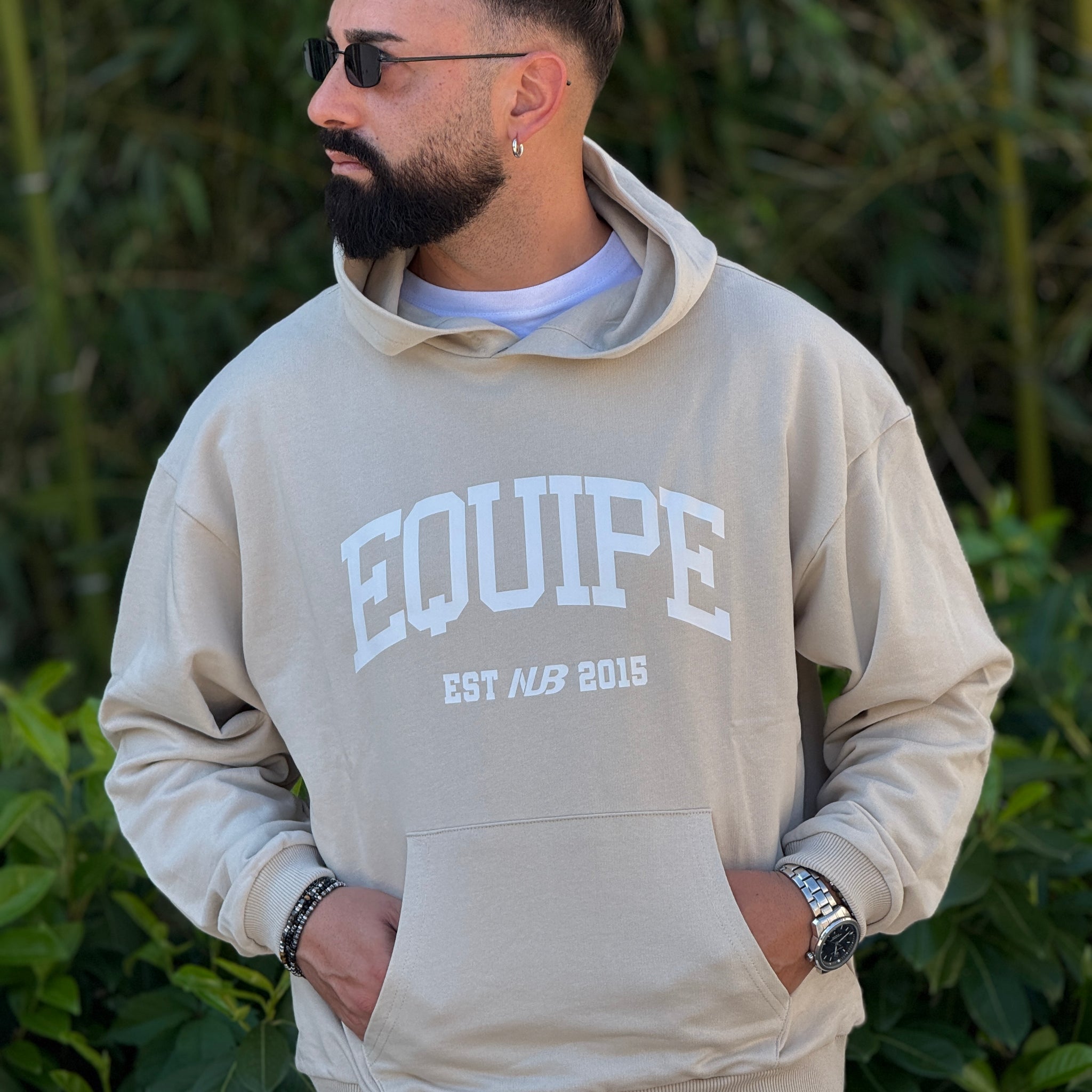 Felpa oversize  equipe beige new job brand
