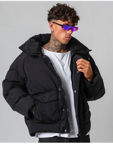 Bomber puff nero  new job bra nd