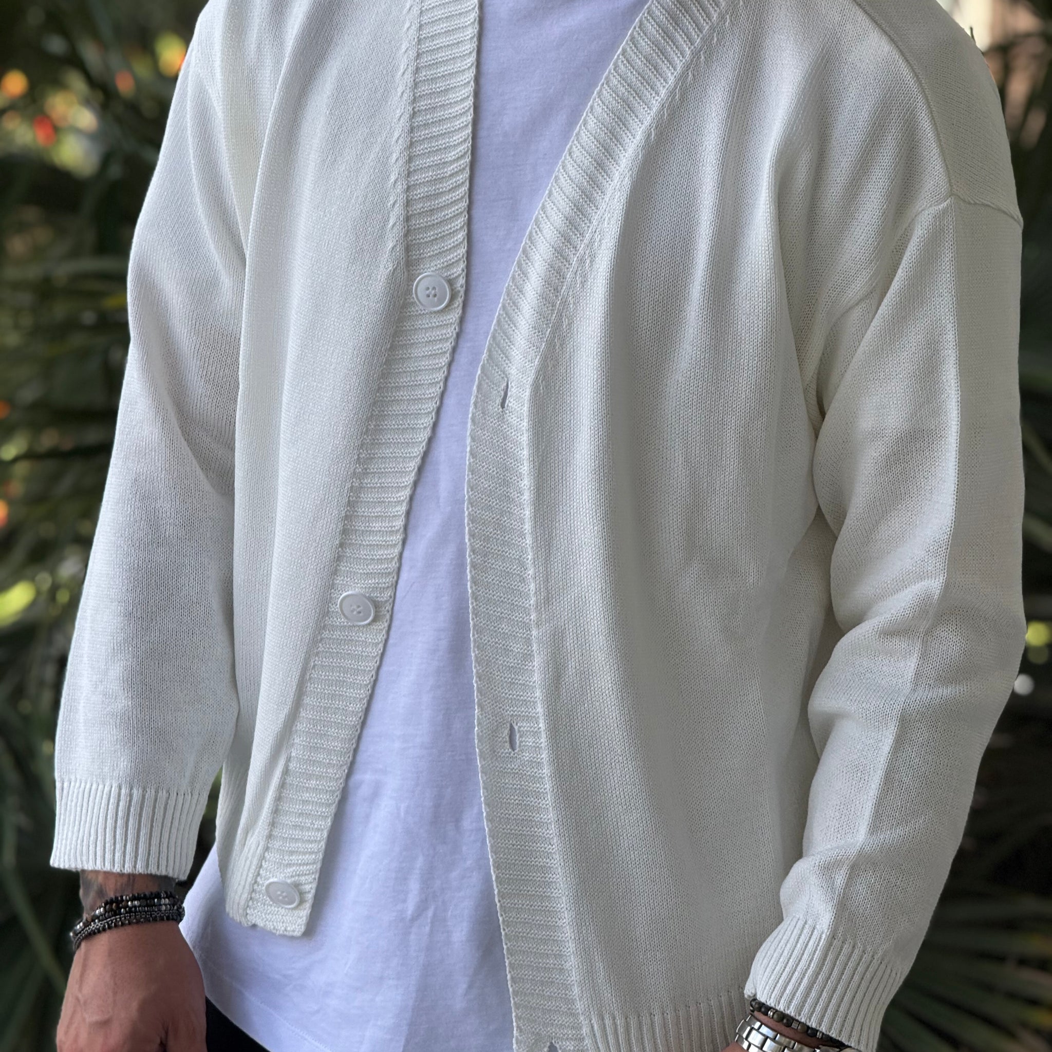 Cardigan oversize bianco New Job Brand