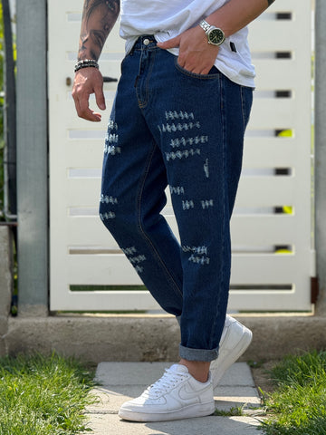 Jeans alf 7 strappi blue denim  New Job Brand