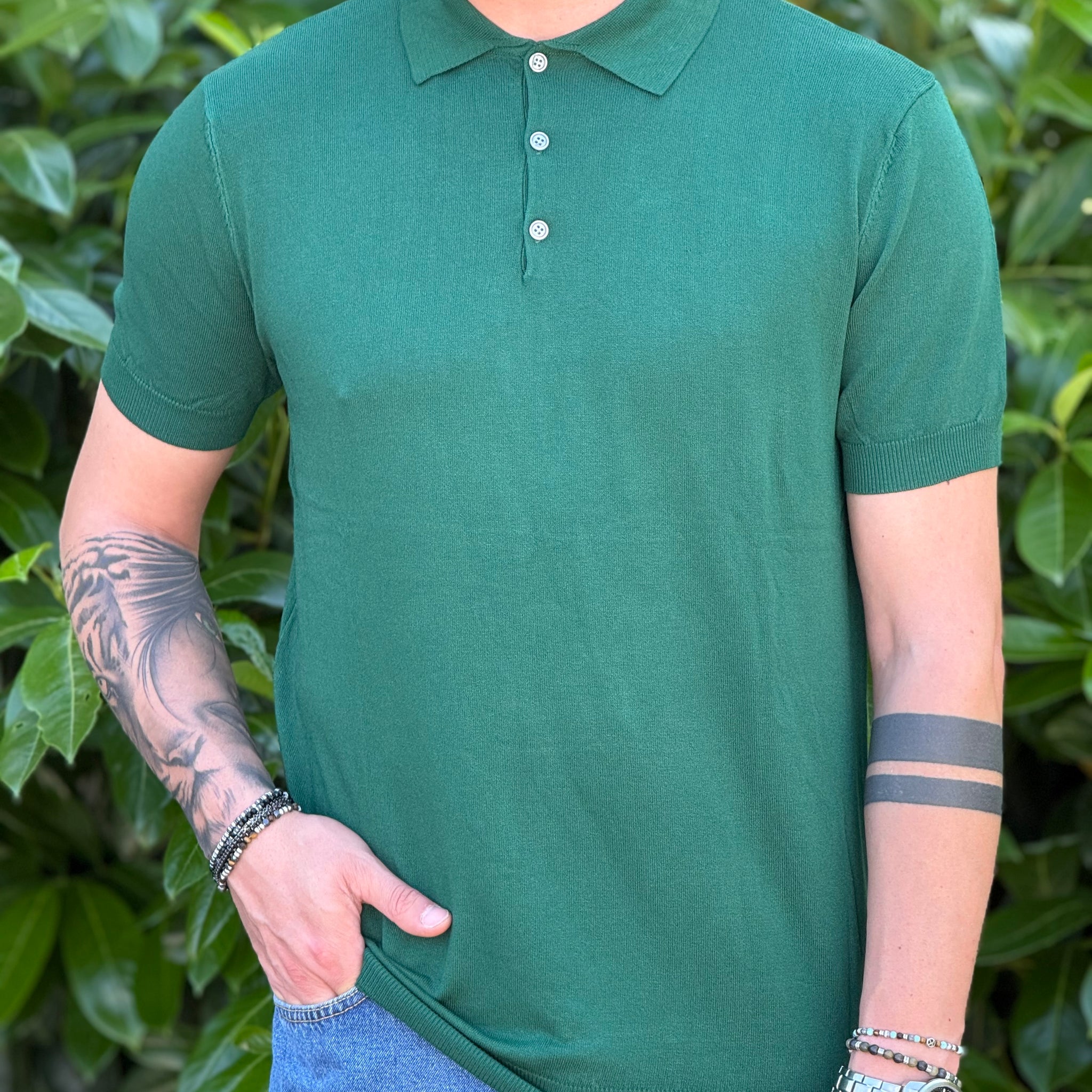 POLO BASIC VERDE BOSCO REGULAR NEW JOB BRAND